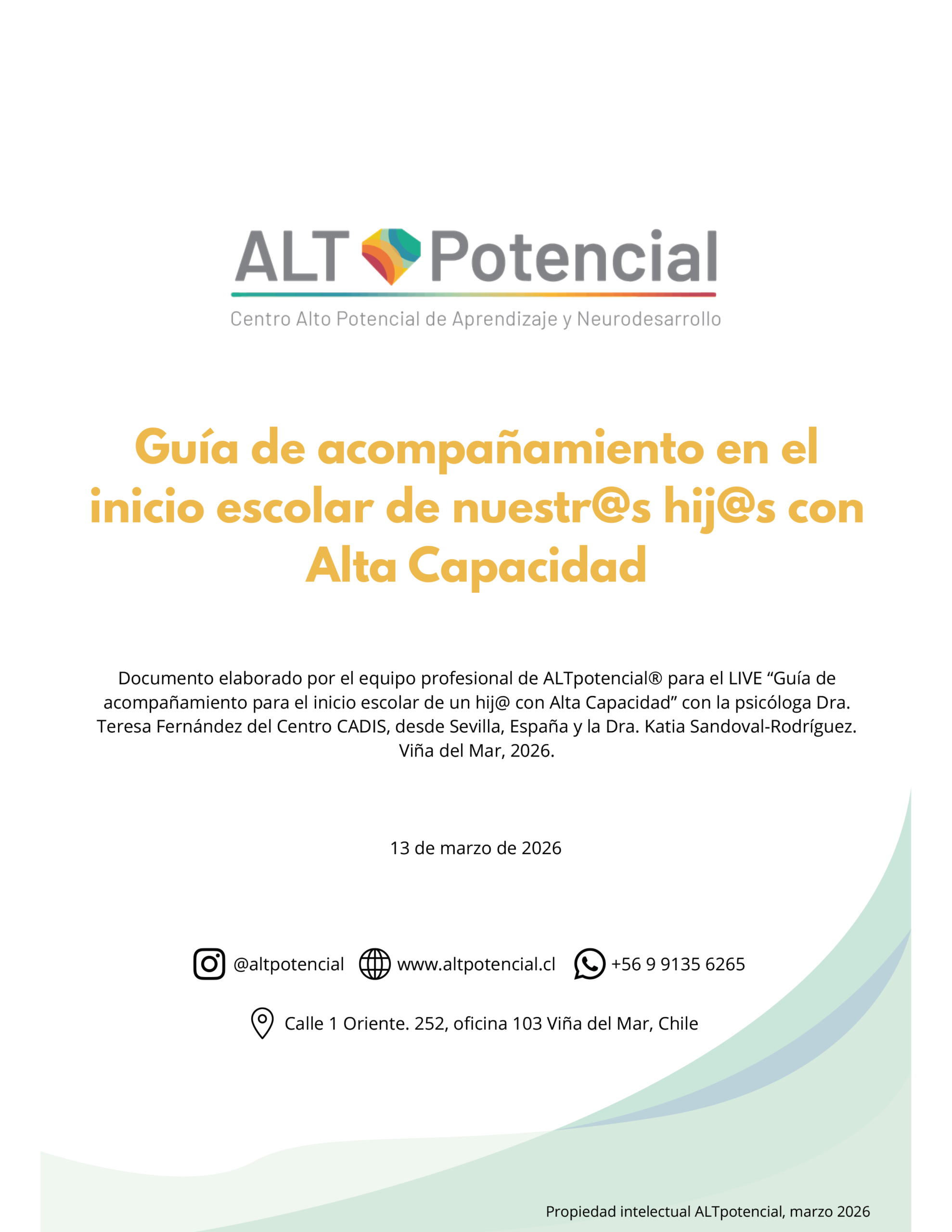 Guía de acompañamiento inicio escolar